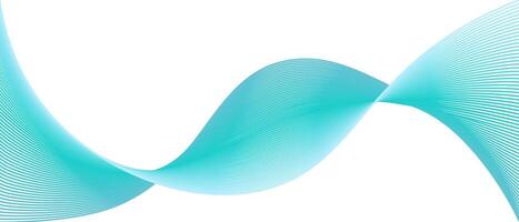Abstract Blue Wave Lines Flowing Curve on white background vector