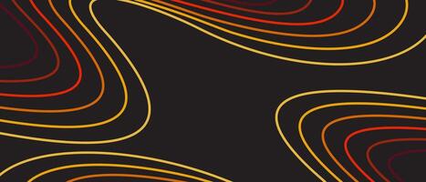 abstract wave illustration flowing lines wave in warm tones dark background vector