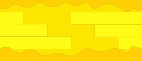 Bright Yellow Geometric Background with Wavy Ornaments vector