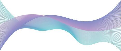 Dynamic illustration of wavy lines in flowing curves with blue and purple colors on white background vector