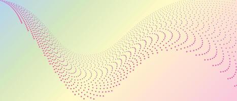 A visually captivating abstract wave illustration, featuring a dynamic flow of dotted lines against a soft gradient background vector