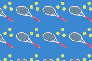 Seamless pattern with tennis racket and ball. Pattern for Tennis Tournament. Tennis Background can be used for wallpaper, website background, textile printing vector