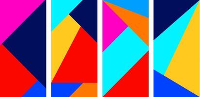 The dynamic composition of shapes and colors creates a captivating focal point for design projects. vector