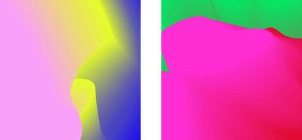 two different colored abstract backgrounds with waves vector