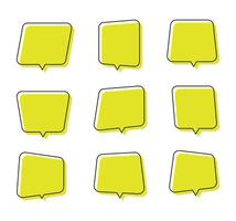Flat cartoon blank quote box frame collection design vector