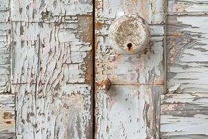 A door with a hole in it and a lock on it photo