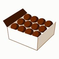 Delightful Box of Chocolate Candies on White Background vector