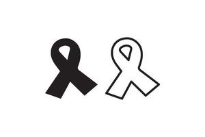 Two black and white awareness ribbons on a white background vector