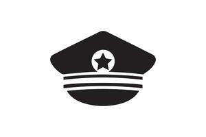 A black and white image of a hat with a star on it vector