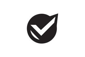 A black and white check mark on a white background vector