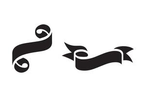 Two black and white ribbons with a scroll vector
