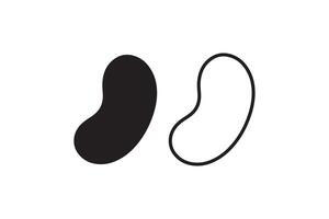 A black and white illustration of a bean vector