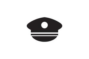 A black and white image of a police hat vector