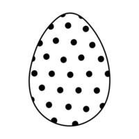 Lovely scribble painted egg with polka dot pattern for Easter egg hunt. Trendy hand drawn doodle for celebrating religious holiday. Easter spring element isolated on white for design, card, banner. vector