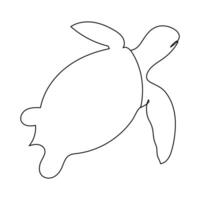 sea turtle One line continuous sea turtle Line art turtle Outline illustration vector