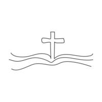 Good friday single line art continuous one line drawing vector