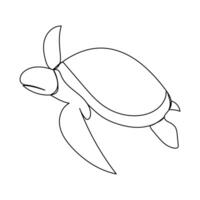 Sea Turtle line art illustration vector