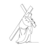Good friday and Easter Jesus on the cross Sketch illustration vector
