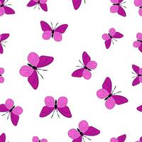 Colorful butterfly seamless pattern on a white background ideal for textile design and crafting projects featuring vibrant hues and playful shapes vector