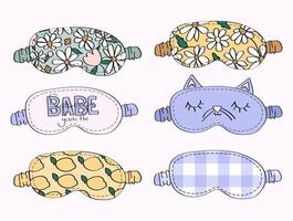 cute sleep mask collection vector
