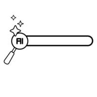 Artificial Intelligence Search Colom Icon vector