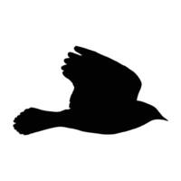 Elegant black silhouette of a bird soaring through the air wings gracefully spread a symbol of freedom and nature in minimalist art vector
