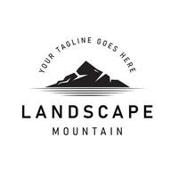 Illustration logo with Mountain and Lake Symbol in Vintage Style, creating a Classic and Aesthetic look. This design is suitable for Travel Company, Nature Lovers Community vector