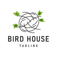 Bird Nest Logo Illustration in Design with Simple Look. Bird Nest Logo, Bird House Shelter , Minimalist Style Modern Line Design, Symbol Template Icon vector