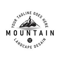 Logo illustration with Mountain and Lake Symbol in Vintage emblem style, creating a Classic and Aesthetic look. This design is suitable for Travel Company, Nature Lovers Community vector