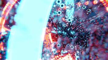 A close up of a red and blue object video