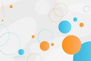 Abstract circles background in blue and orange colors vector