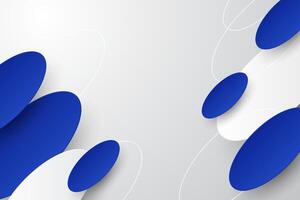 Elegant abstract oval 3d background in blue vector
