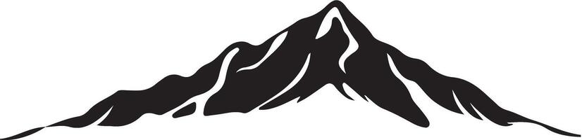 Minimalist line art silhouette of mountain peaks vector