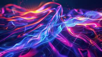 abstract composition of colorful waves of light and energy photo