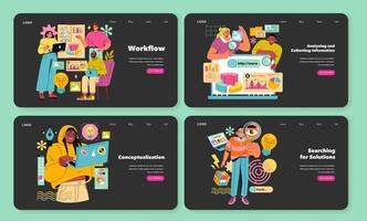 Workflow. Flat Illustration vector
