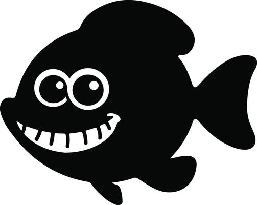 Unique Fish Silhouette Digital Art