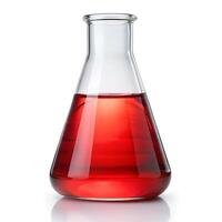 glass flask with red liquid photo