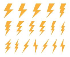 Lightning Bolt and Thunder flash Icons Set vector