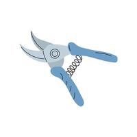 Flat style illustration pruning shears, garden scissors. Isolated on white background. Garden or farm tool. vector