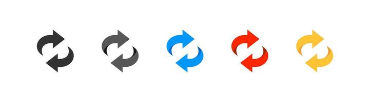 Exchange arrow icon. Refresh symbol. Circle reverse. Colorful switch button. vector