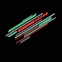 Racing car background wrap livery sticker design with striped style with green, red and white color combination vector