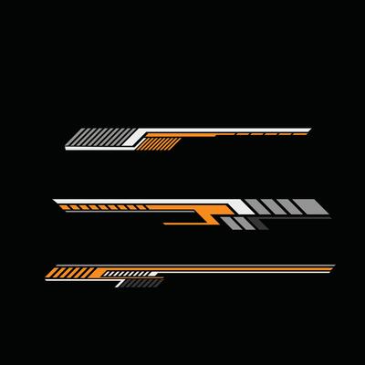 Car background wrap livery sticker design with striped style with orange, white and grey color combination
