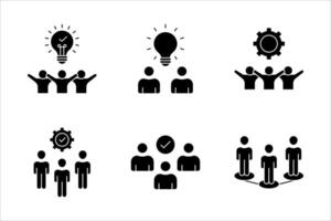 Teamwork Icon Set. vector
