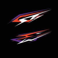design decal livery wrap car body with sharp line style vector