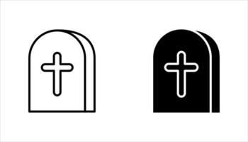 icon set Tombstone, on a white background. vector