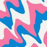 Wavy psychedelic pattern in vibrant 70s hues, fluid geometry. Retro groovy effect, distorted lines, surreal hippie vibe. vector