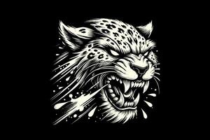 A leopard head with a black background vector