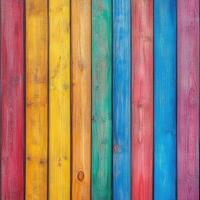 Colorful wooden planks create a vibrant backdrop for creative projects and artistic endeavors in a bright setting photo