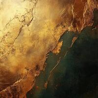 Gold and teal abstract texture depicting a stunning interplay of colors that evoke a sense of luxury and elegance in contemporary design photo