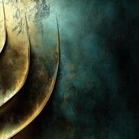Abstract metallic waves blend with textured backgrounds, creating an artistic composition of shapes and colors in a modern setting photo